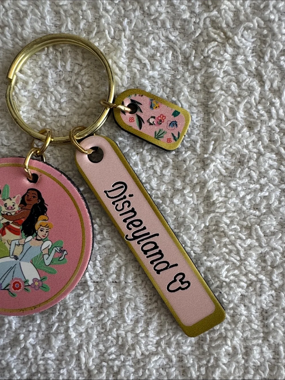 Disney Pink Disney Princess Disneyland Leather Keychain Bag Charm